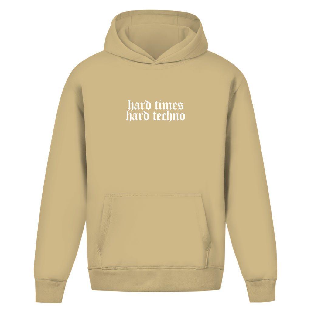 Oversize Hoodie ohne Kordel in Weiß mit Tasche und gerippten Bündchen.