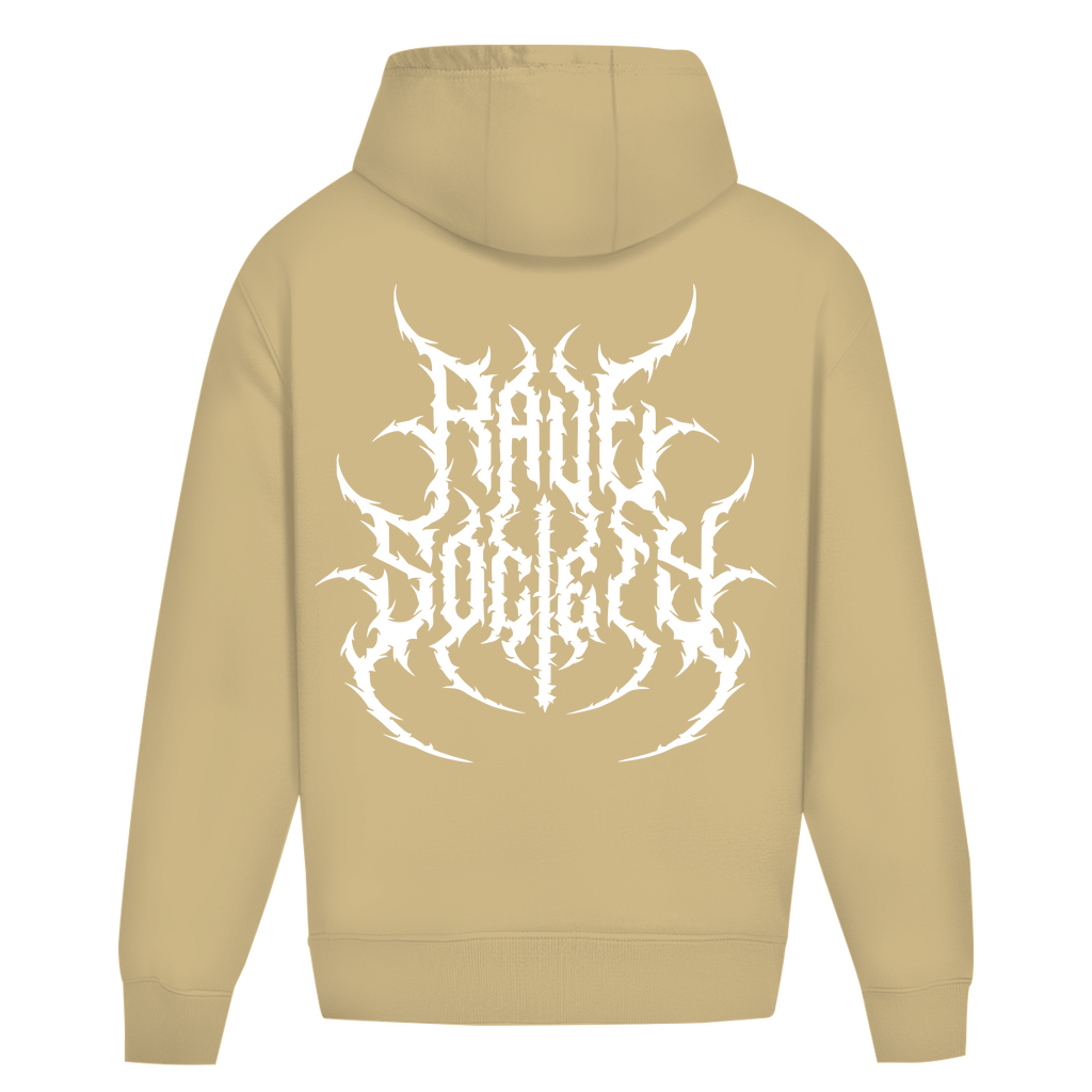 Oversize Hoodie ohne Kordel in weiß mit minimalistischer, kastiger Passform.
