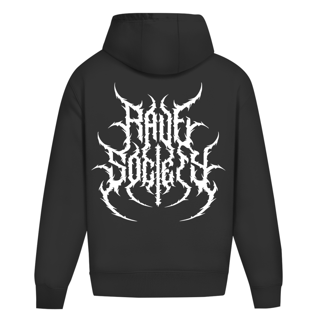 Oversize Hoodie ohne Kordel, minimalistisches Design, Weiß, große Beuteltasche, gerippte Bündchen.