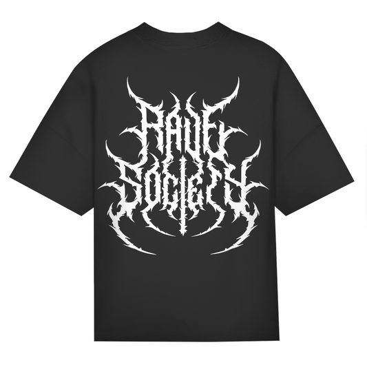 ST/ST Oversize T-Shirt for girls with bold rave design in black.