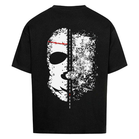 Schwarzes Gabu Oversized Shirt Limited Edition mit weißem Artwork – Rave Society Premium-Baumwolle