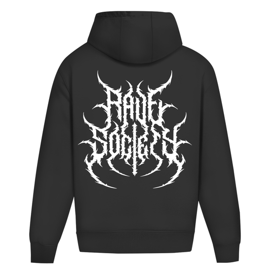 Oversize Hoodie ohne Kordel, minimalistisches Design, Weiß, große Beuteltasche, gerippte Bündchen.